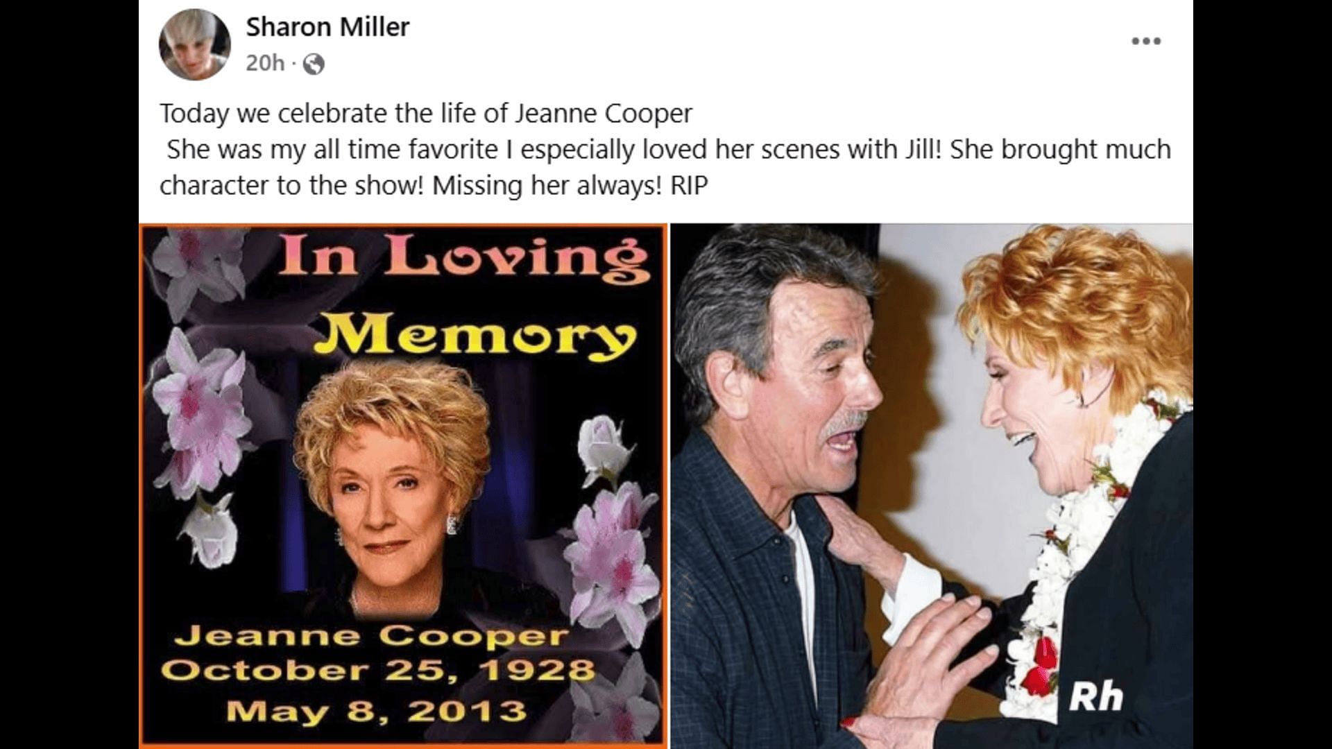 A Facebook post about Jeanne Cooper (Image via Facebook/The Young and the Restless)